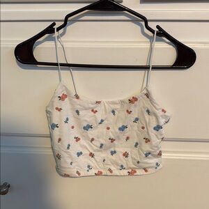 Floral White Crop Top